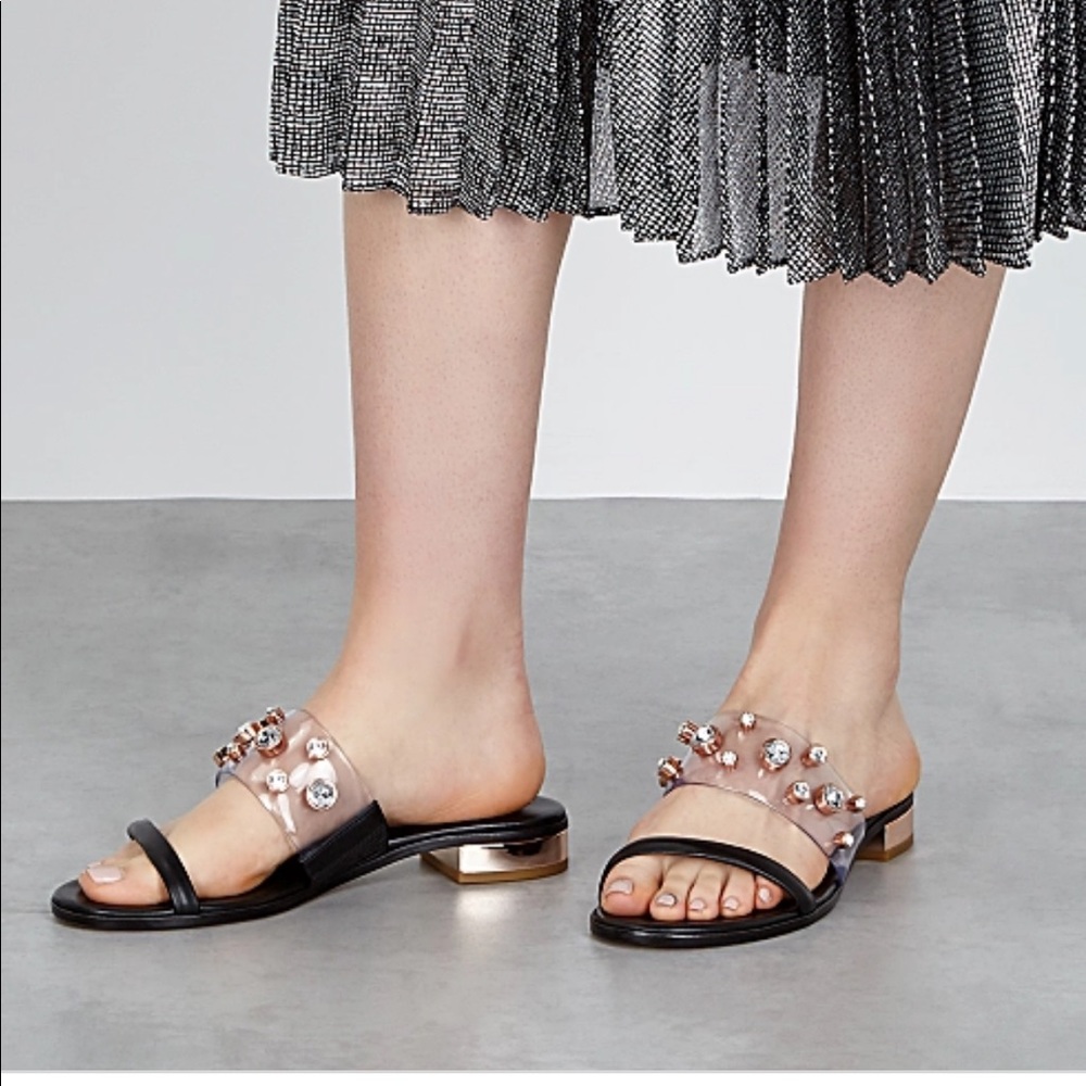 Sophia Webster Dina Gem flat sandal black